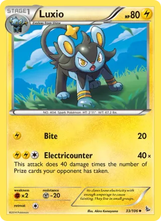 Luxio #33 · Flashfire Pokémon card