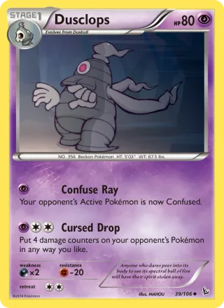 Dusclops #39 · Flashfire Pokémon card