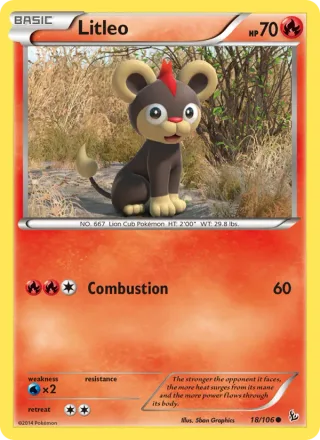 Litleo #18 · Flashfire Pokémon card