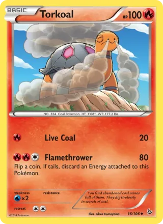 Torkoal #16 · Flashfire Pokémon card