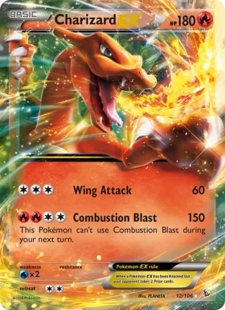 Charizard EX #12 · Flashfire Pokémon card