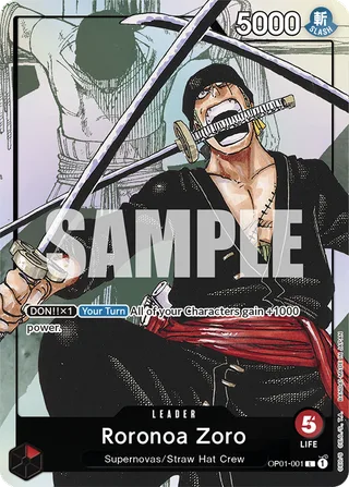 Roronoa Zoro (Alternate Art) #OP01-001-alternate-art · One Piece Promotion Cards One Piece card