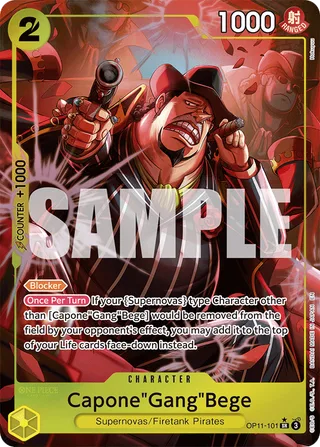 Capone"Gang"Bege (Alternate Art) #OP11-101-alternate-art · A Fist of Divine Speed One Piece card