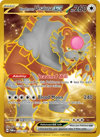 Bloodmoon Ursaluna ex #222 · Twilight Masquerade Pokémon card