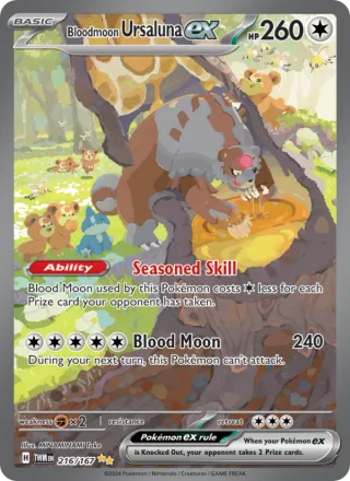 Bloodmoon Ursaluna ex #216 · Twilight Masquerade Pokémon card