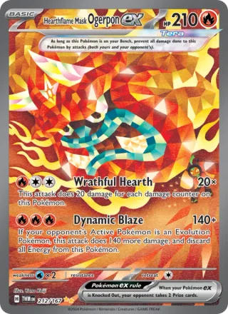 Hearthflame Mask Ogerpon ex #212 · Twilight Masquerade Pokémon card