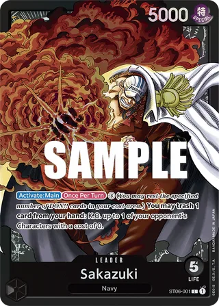 Sakazuki #ST06-001 · ST-06: Starter Deck 6 Absolute Justice One Piece card