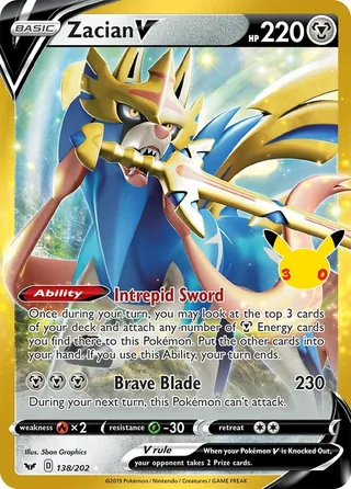 Zacian V #028 · 30th Classic Collection Pokémon card