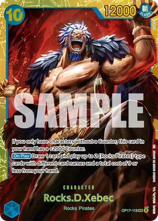 Rocks.D.Xebec #OP17-118 · The World's Strongest Warriors One Piece card