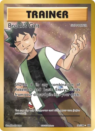 Brock's Grit #107 · Evolutions Pokémon card