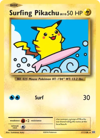 Surfing Pikachu #111 · Evolutions Pokémon card