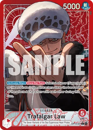 Trafalgar Law (Alternate Art) #OP14-001-alternate-art · The Azure Sea's Seven One Piece card