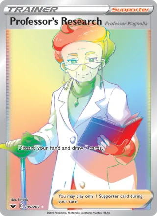 Professor's Research (Professor Magnolia) #209 · Sword & Shield Pokémon card