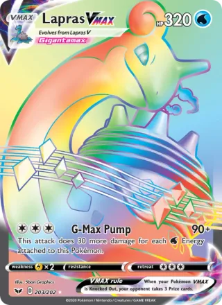 Lapras VMAX #203 · Sword & Shield Pokémon card