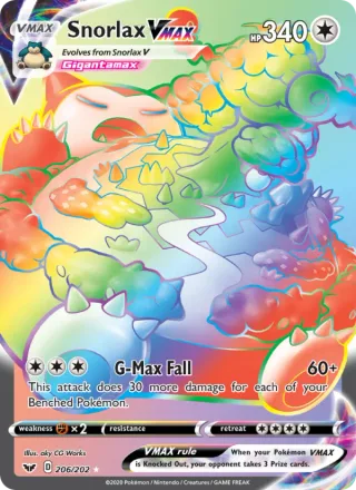 Snorlax VMAX #206 · Sword & Shield Pokémon card