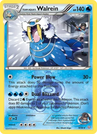 Team Aqua's Walrein #5 · Double Crisis Pokémon card