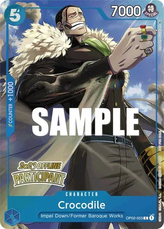 Crocodile (Offline Regional 2023) [Participant] #OP02-053-offline-regional-2023-participant · One Piece Promotion Cards One Piece card