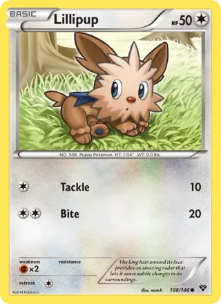 Lillipup #108 · XY Pokémon card