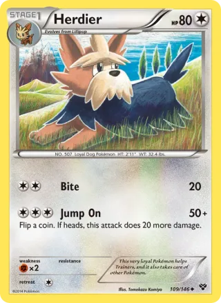 Herdier #109 · XY Pokémon card