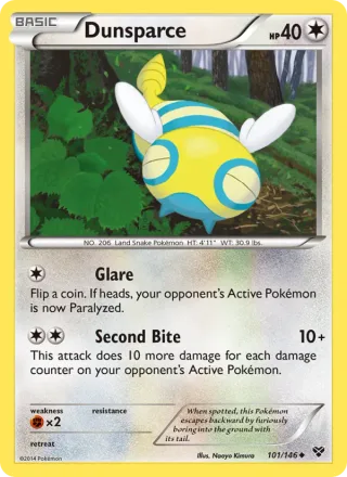 Dunsparce #101 · XY Pokémon card