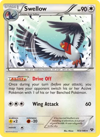 Swellow #103 · XY Pokémon card