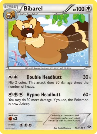 Bibarel #107 · XY Pokémon card