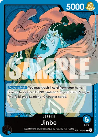 Jinbe #OP14-040 · The Azure Sea's Seven One Piece card