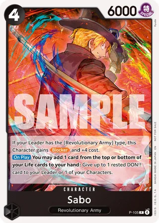 Sabo #P-105 · ST-35: Starter Deck 35 RED/BLACK Sabo One Piece card