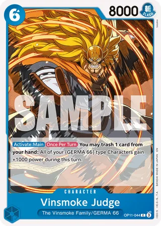 Vinsmoke Judge #OP11-044 · A Fist of Divine Speed Release Event Cards One Piece card
