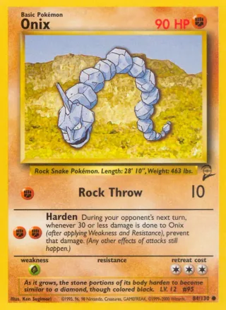 Onix #84 · Base Set 2 Pokémon card
