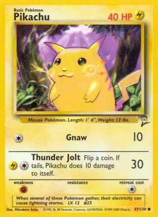Pikachu #87 · Base Set 2 Pokémon card