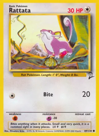 Rattata #89 · Base Set 2 Pokémon card