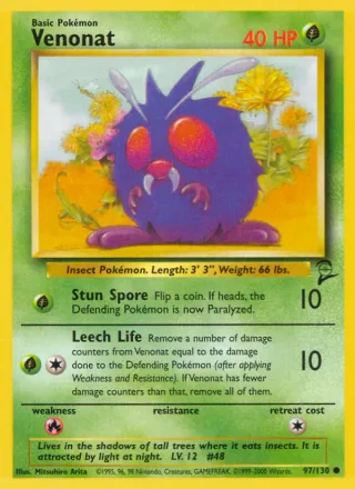 Venonat #97 · Base Set 2 Pokémon card
