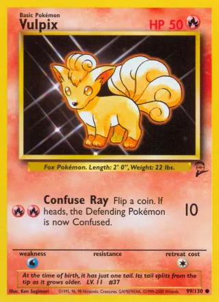 Vulpix #99 · Base Set 2 Pokémon card
