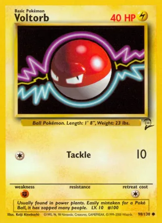 Voltorb #98 · Base Set 2 Pokémon card