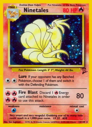 Ninetales #13 · Base Set 2 Pokémon card