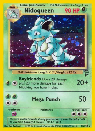 Nidoqueen #12 · Base Set 2 Pokémon card