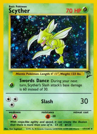 Scyther #17 · Base Set 2 Pokémon card