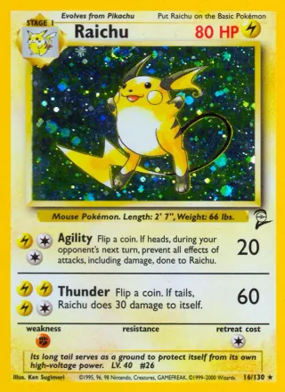 Raichu #16 · Base Set 2 Pokémon card