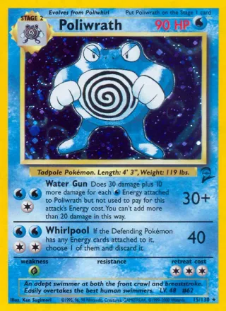 Poliwrath #15 · Base Set 2 Pokémon card