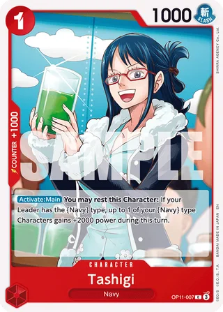 Tashigi #OP11-007 · A Fist of Divine Speed Release Event Cards One Piece card