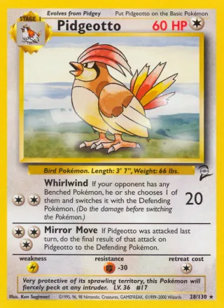 Pidgeotto #28 · Base Set 2 Pokémon card