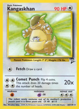 Kangaskhan #26 · Base Set 2 Pokémon card