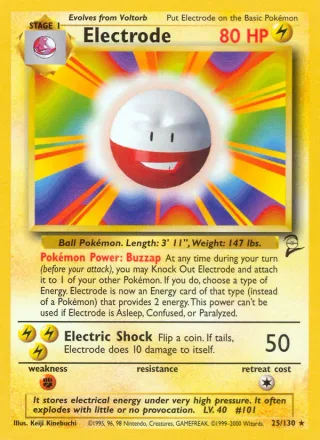 Electrode #25 · Base Set 2 Pokémon card