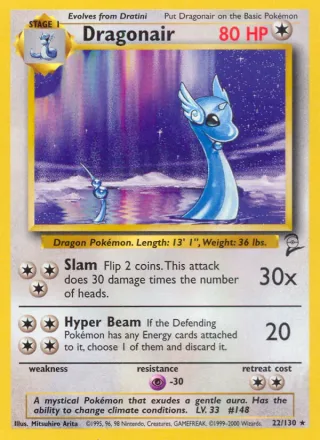 Dragonair #22 · Base Set 2 Pokémon card