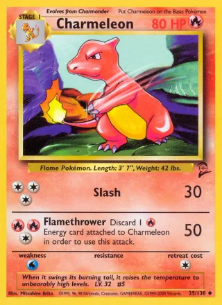 Charmeleon #35 · Base Set 2 Pokémon card