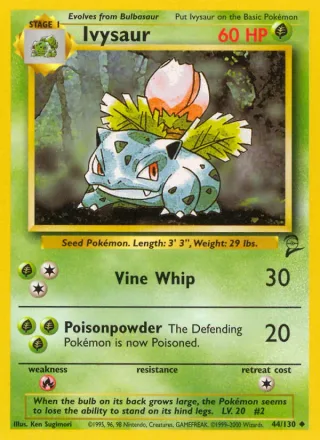 Ivysaur #44 · Base Set 2 Pokémon card