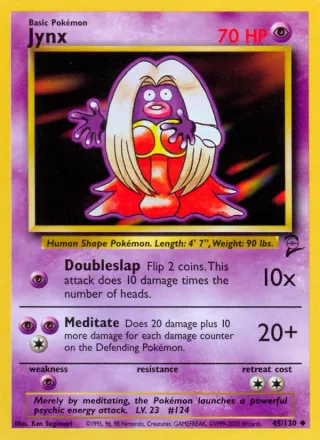 Jynx #45 · Base Set 2 Pokémon card