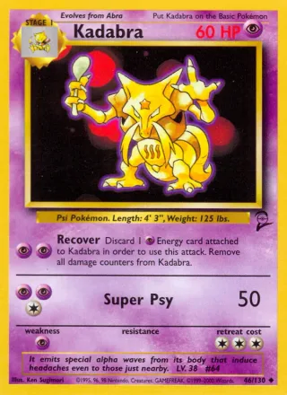 Kadabra #46 · Base Set 2 Pokémon card