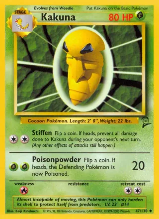 Kakuna #47 · Base Set 2 Pokémon card